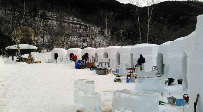 氷彫刻、いよいよ明日！